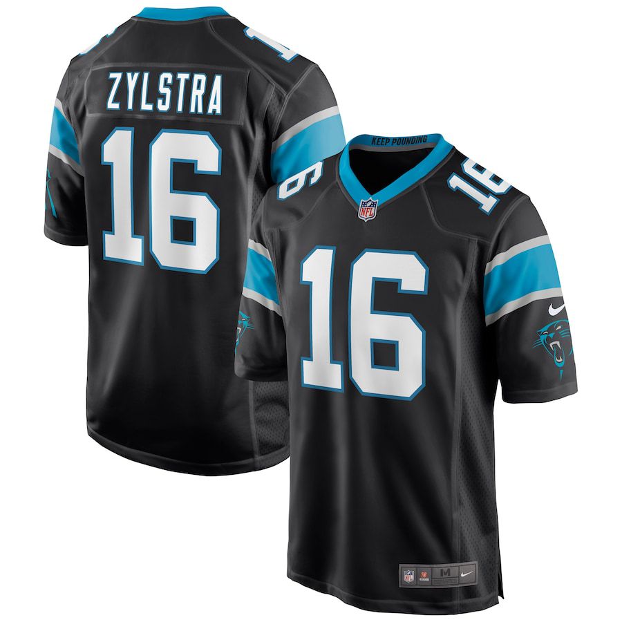 Men Carolina Panthers #16 Brandon Zylstra Nike Black Game NFL Jersey->chicago bears->NFL Jersey